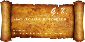 Gavrilovits Kolombina névjegykártya